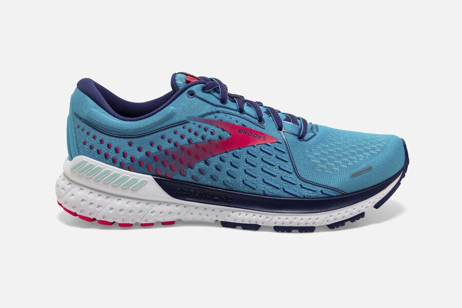 Brooks Adrenaline Gts 21 Road Löparskor Dam - Blå/Rosa - 3729-QAOTJ